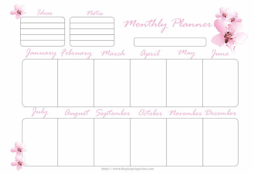 A4 planner pdf X 5 sheets